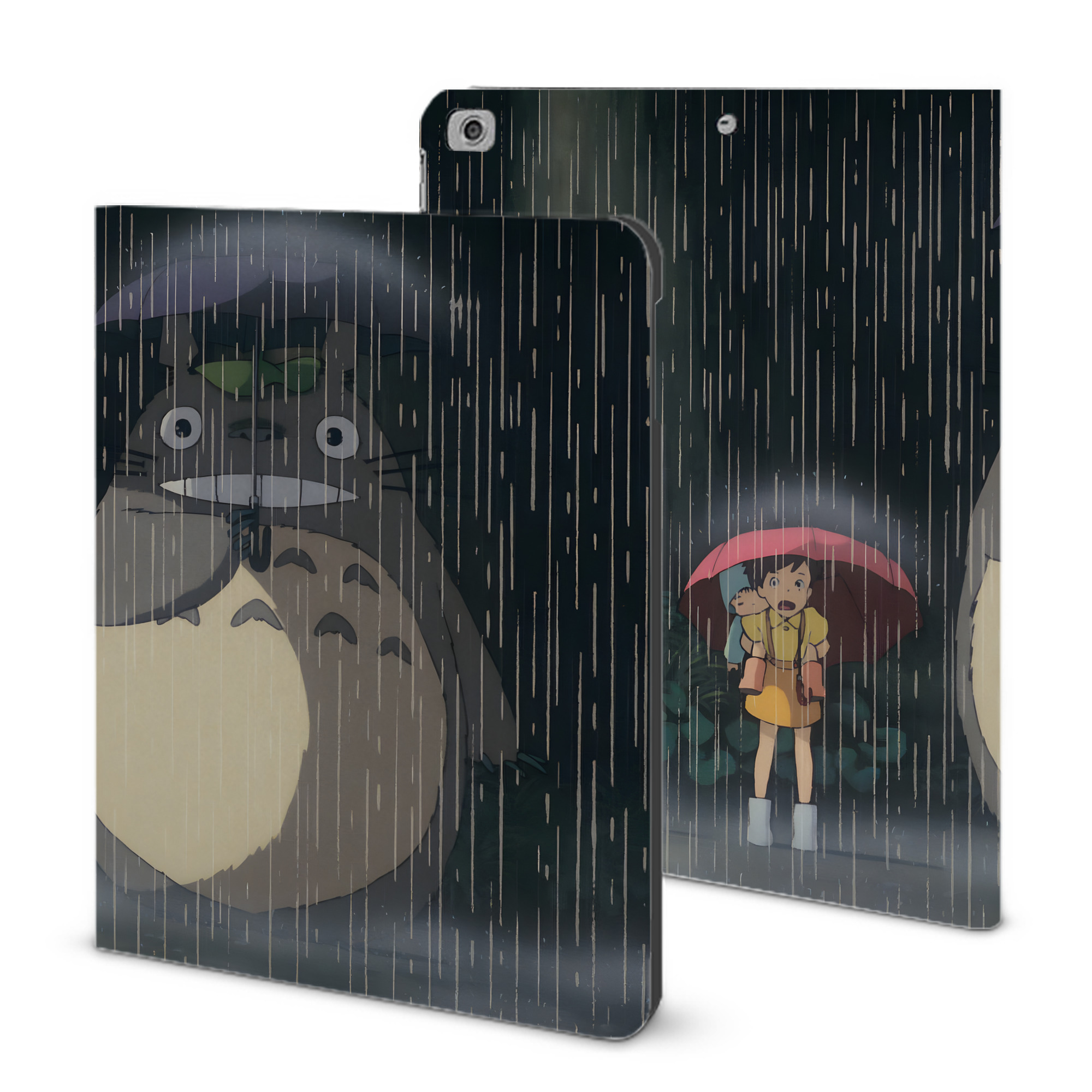 （画像用） となりのトトロ 草壁メイ 草壁サツキ My Neighbor Totoro Satsuki Kusakabe Mei Kusakabe IPad ケース ブック型 PUレザー TPU 耐衝撃 軽量 薄型 ペン収納なし 全面保護 IPad 各モデル対応